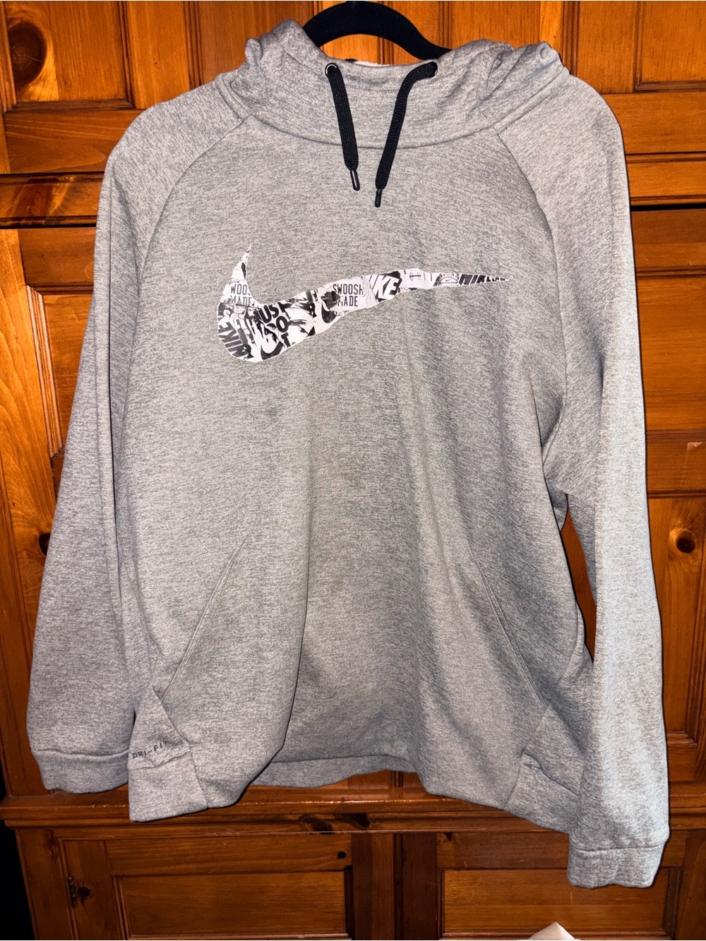 Nike Gray Graphic Swoosh Pullover Hoodie